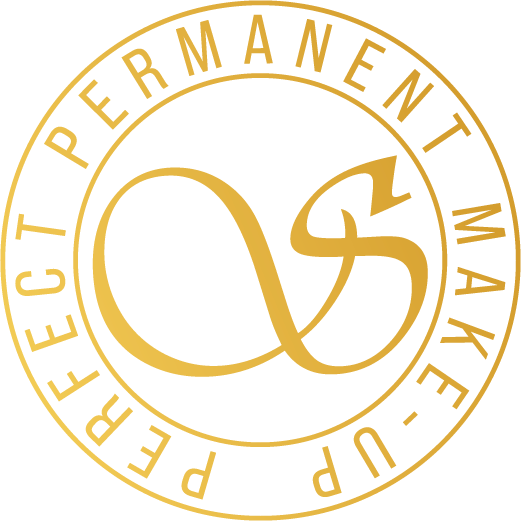 Logo officiel Sviato Academy - Rond doré avec inscriptions à l'intérieur "Perfect Permanent Make-Up"